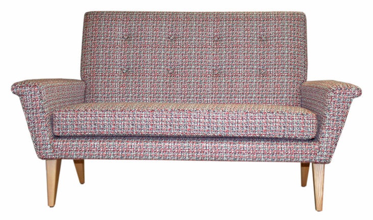 1960s style sofa Romo Black Textured weave