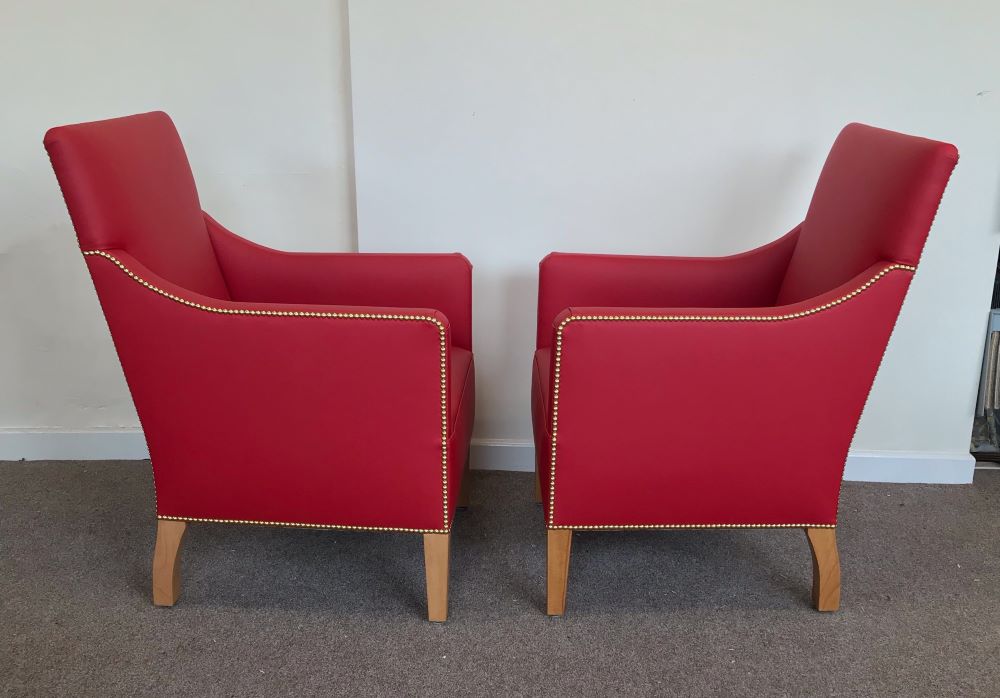 Red leather chairs 2